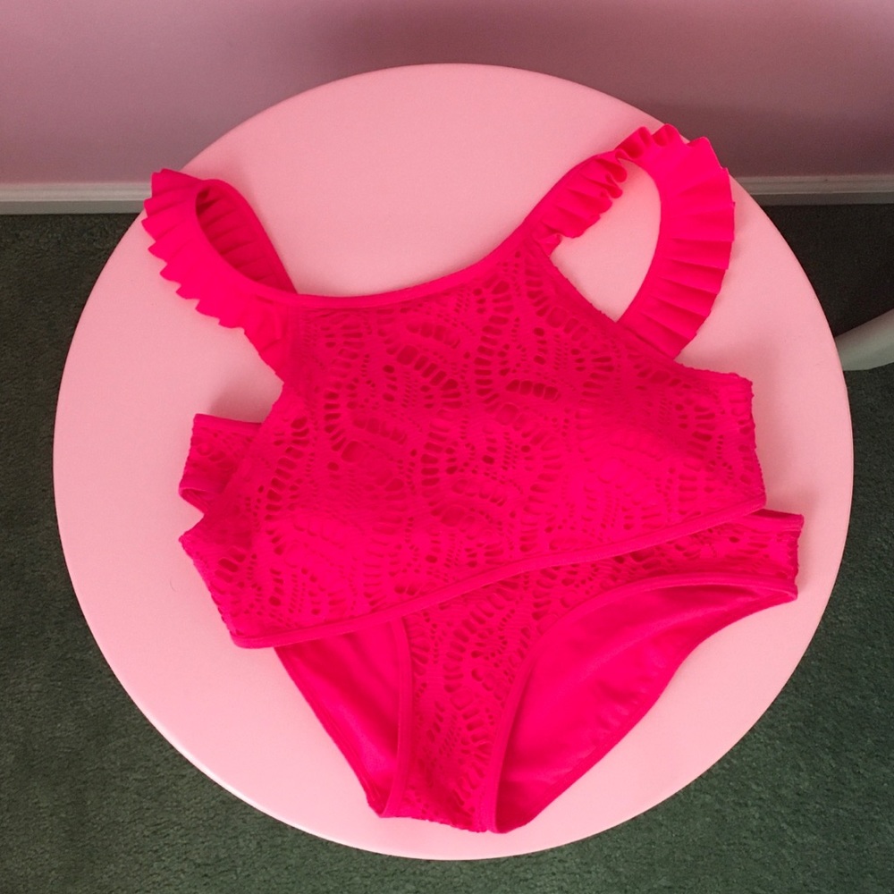 NWOT Aerie Hot Pink Crochet Bikini